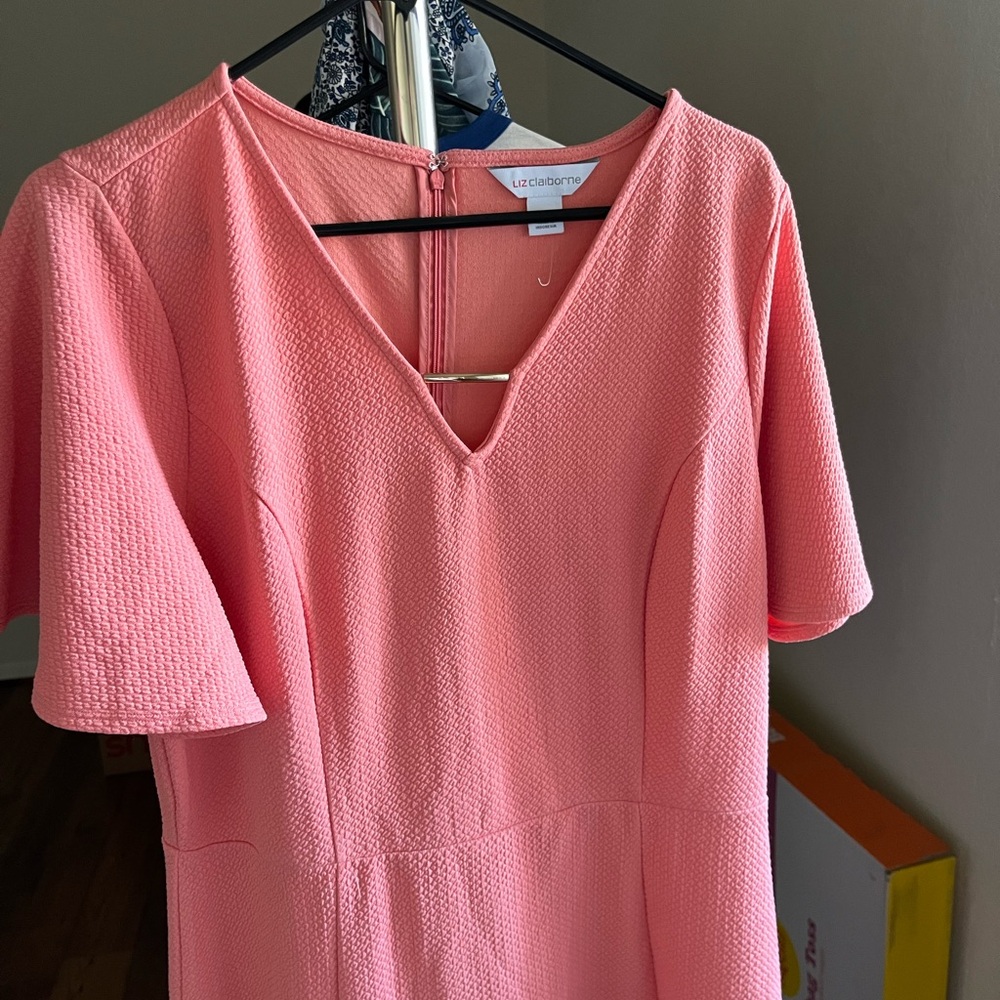 Liz Claiborne salmon pink dress sz 14